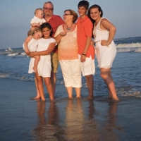 grandparents and grandchildren on tybee beach portrait