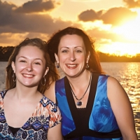 mother daughter portrait sunset tybee 