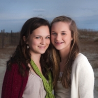 sisters portrait tybee sunset