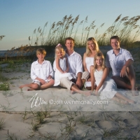 family of six beach portrait tybee