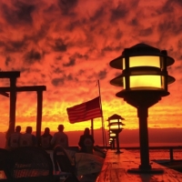 aj\'s dockside sunset art tybee